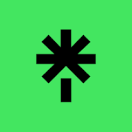 Linktree Logo,Schwarzes Sternsymbol auf grünem Hintergrund.